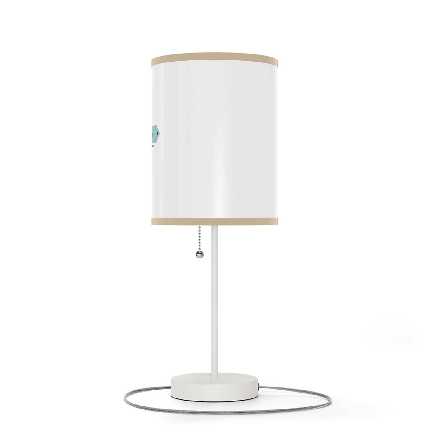 Unique lamp on a stand with a white shade and silver base, designed for US and CA power plugs.