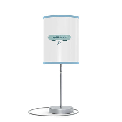 Modern table lamp on a steel stand with customizable shade and US|CA plug, featuring Legal Hotwater design.