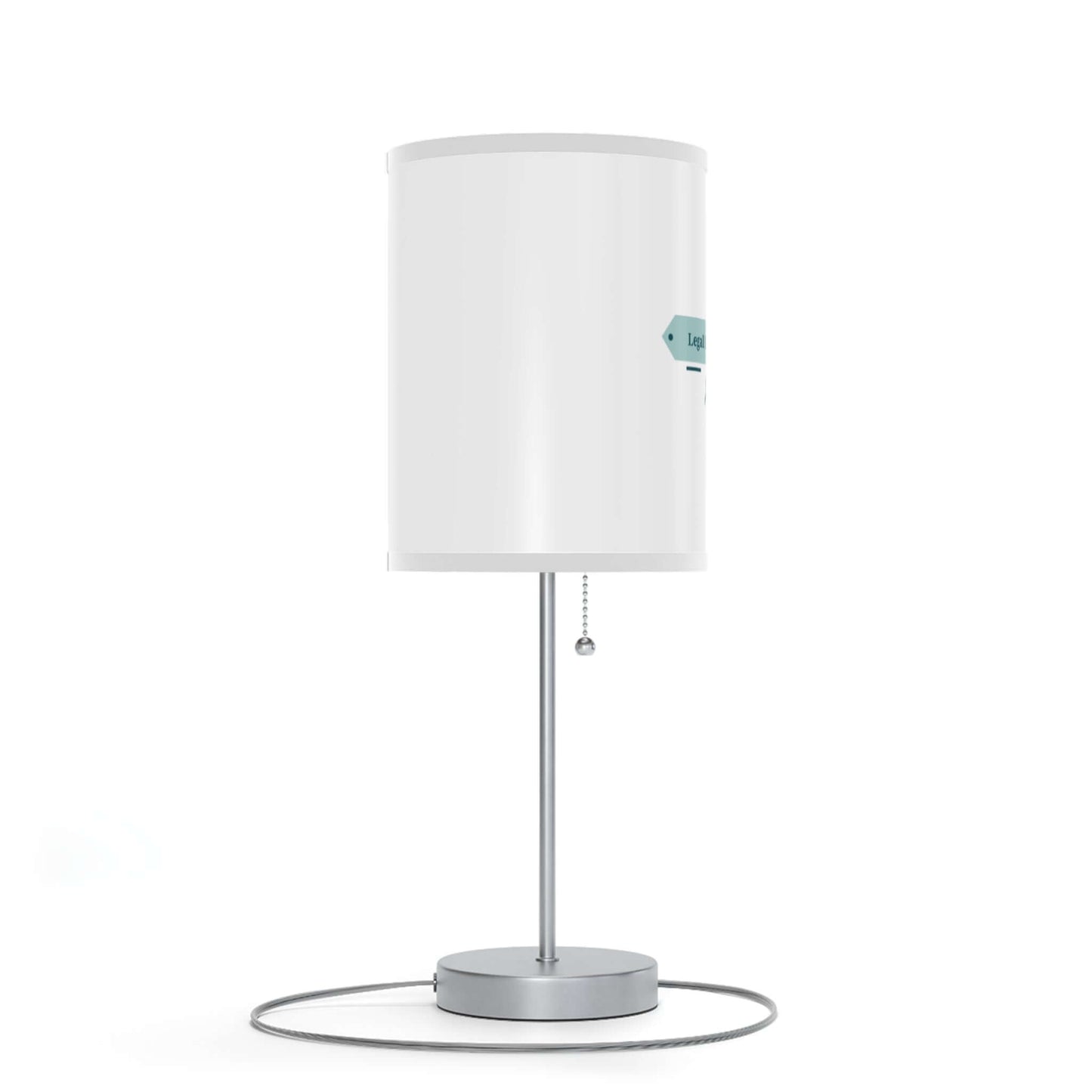 Modern table lamp on a steel stand with white shade, US|CA plug, featuring a sleek design suitable for various decor styles.