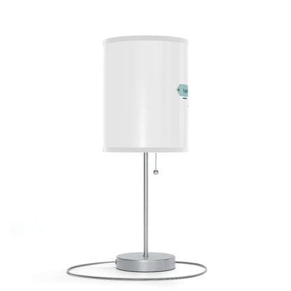 Modern table lamp on a steel stand with white shade, US|CA plug, featuring a sleek design suitable for various decor styles.